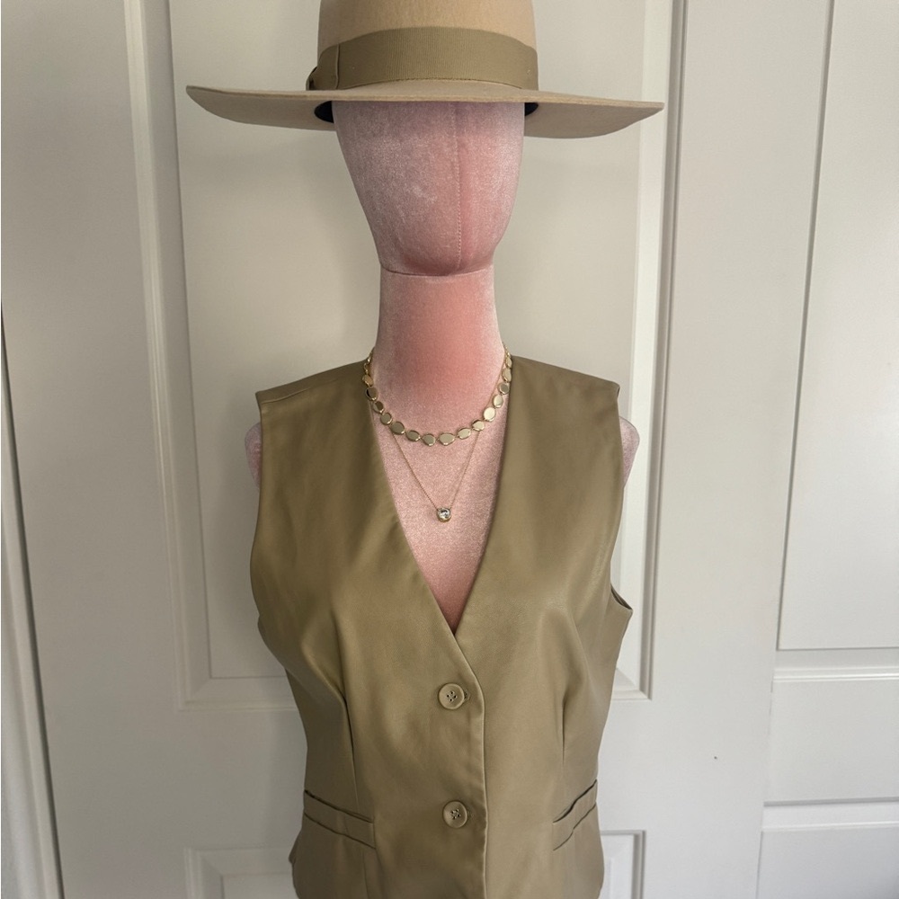 Tan Button-Up Vest